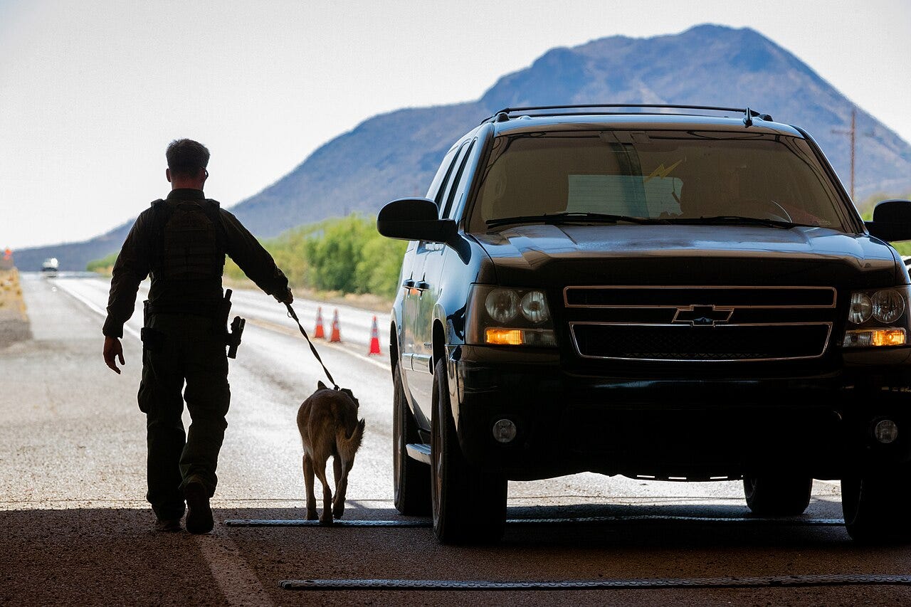 On June 17, 2020, Tucson Sector Border Patrol Agents conduct operations at the Highway 86 checkpoint near Tucson, Ariz. (U.S. Customs and Border Protection photo by Jerry Glaser)
