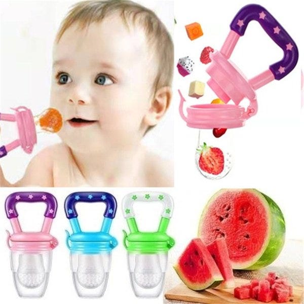 2 Pack Baby Feeding Pacifier Fresh Food Fruits Feeder, (Medium 6-12 Months)