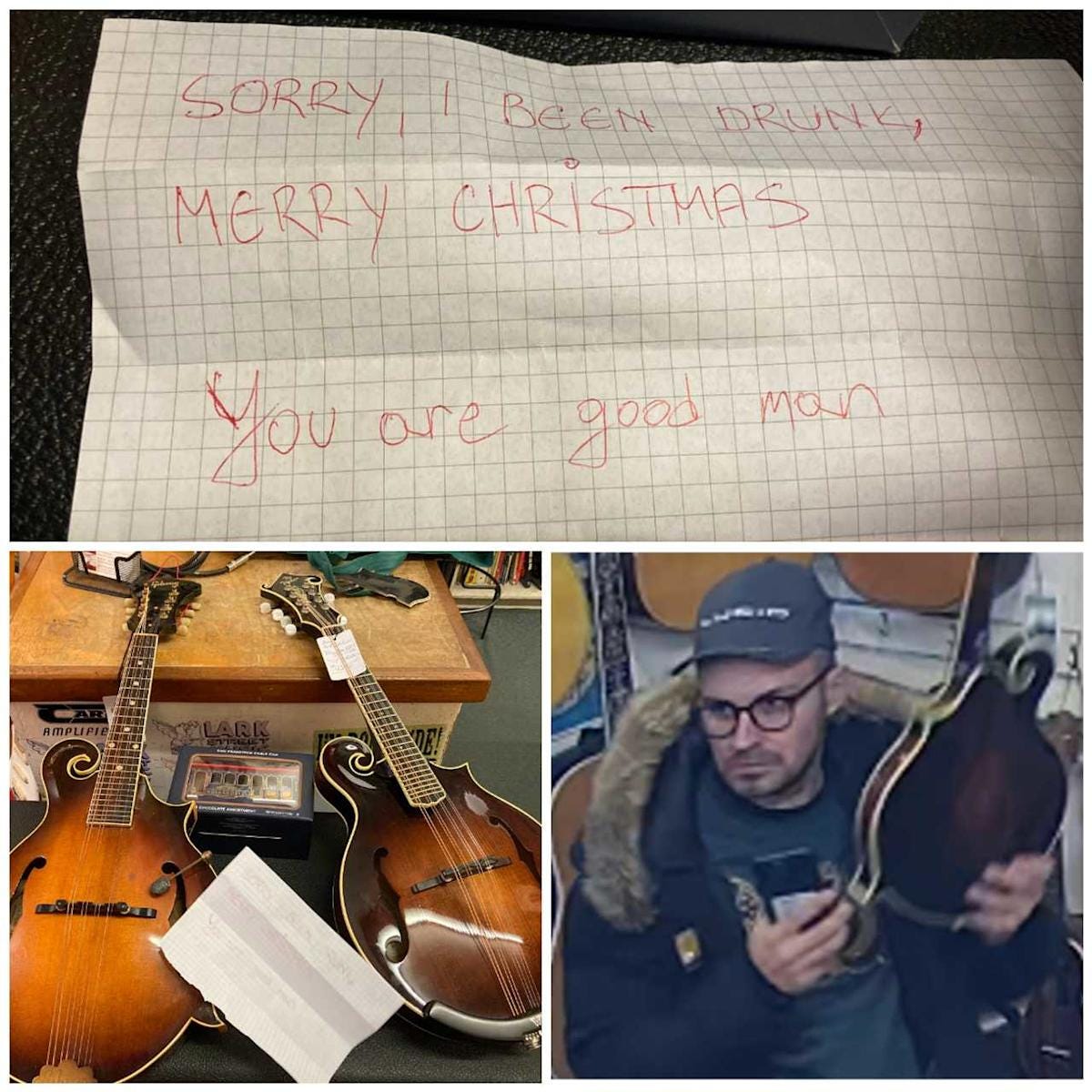 Sorry I Been Drunk:' Thief Returns Mandolins With Note To Teaneck Music  Store