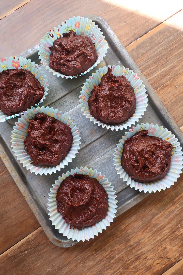 toaster oven brownies in cupcake liners