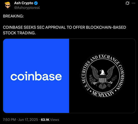 Coinbase Seeks SEC Approval to Launch Tokenized Stock Trading, Here's All -  The Coin Republic
