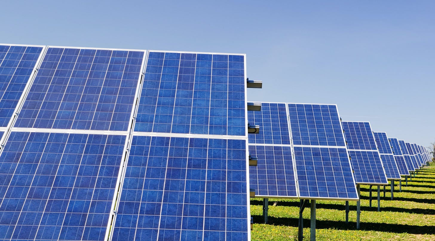 A picture of a solar farm A picture of a solar farm