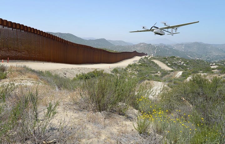 📸 Image Highlights Tethered drone on rugged terrain Depicts military-grade, tethered UAVs used by Border Patrol and DOD to maintain persistent surveillance in remote border regions. defensescoop.com +14 dedrone.com +14 unmannedsystemstechnology.com +14 dhs.gov +6 elistair.com +6 dronexl.co +6 defense.gov Drone hovering near border fence Shows UAV monitoring activity above the U.S.–Mexico fence—illustrating real-world deployment of drone systems for perimeter surveillance. taskandpurpose.com Soldier operating FPV drone Captures first-person-view (FPV) or tethered drone usage by military personnel, emphasizing advanced reconnaissance capabilities. apnews.com +15 dronexl.co +15 taskandpurpose.com +15 Counter-surveillance drone with camera payload Highlights surveillance UAVs equipped with high-resolution optics—tools critical for detection and authorization of border activities. dhs.gov +3 dedrone.com +3 unmannedsystemstechnology.com +3 elistair.com +2 jouav.com +2 dvidshub.net +2