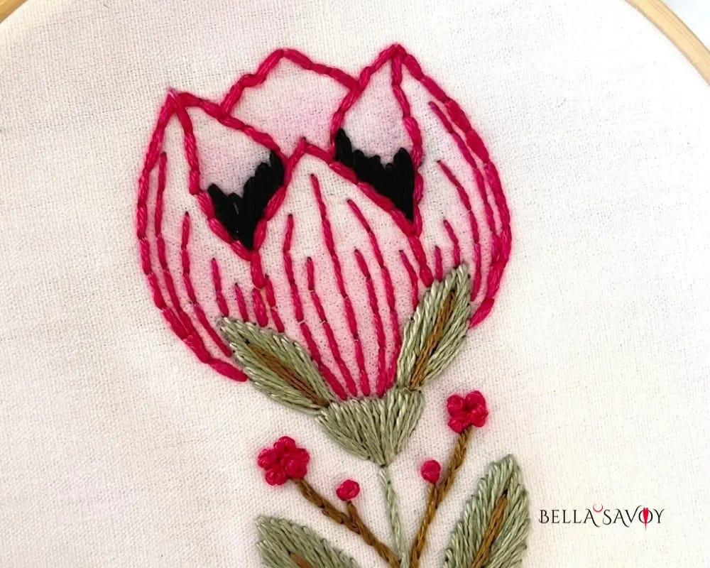 Learn How to Color Fabric with Crayons 124 finished flower embroidery with color on fabric