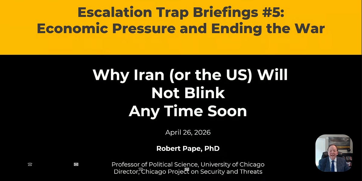 Live with Prof Robert Pape Will Iran (or US) Blink?