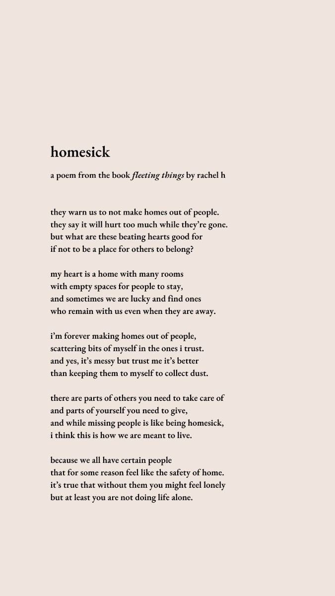 Homesick by Rachel H, Fleeting Things