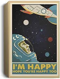 I'm Happy Hope You're Happy Too Gallery Wrapped Framed Canvas Prints ?  Unframed Poster Home Decor Wall Art, 24" x 36", 0.75'' Framed Canvas/Black  : Amazon.ca: Home