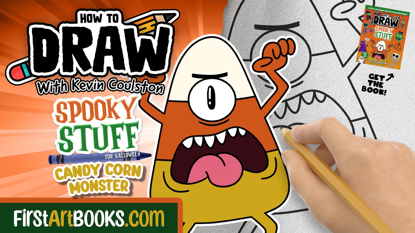 Video Drawing Tutorial: How to Draw A Candy Corn Monster in Less Than 6 ...