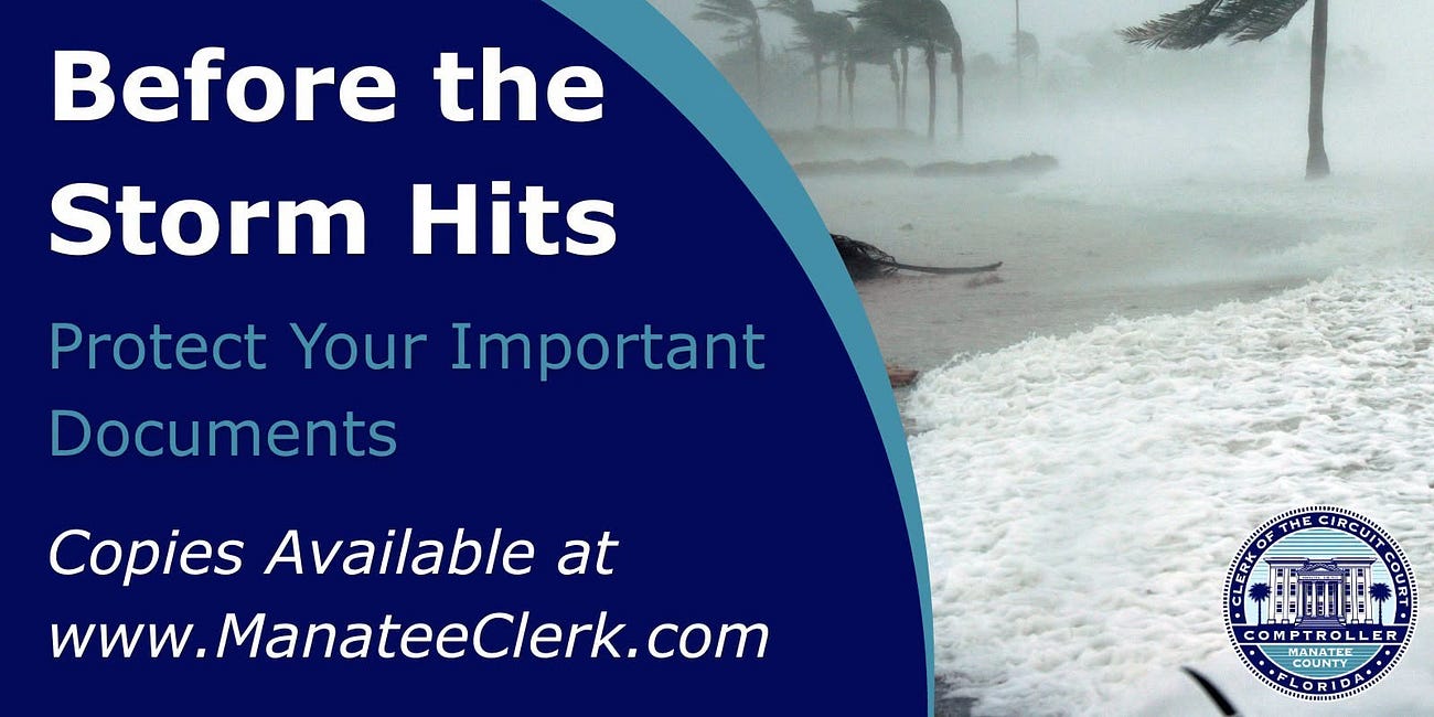 Manatee Clerk Urges Residents to Secure Important Documents Before Hurricane Season Intensifies
