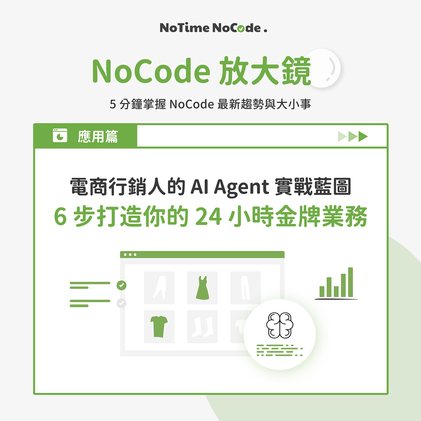 NoCode 放大鏡 - 電商行銷人的 AI Agent 實戰藍圖: 6 步打造你的 24 小時金牌業務 NoCode 放大鏡 - 電商行銷人的 AI Agent 實戰藍圖: 6 步打造你的 24 小時金牌業務