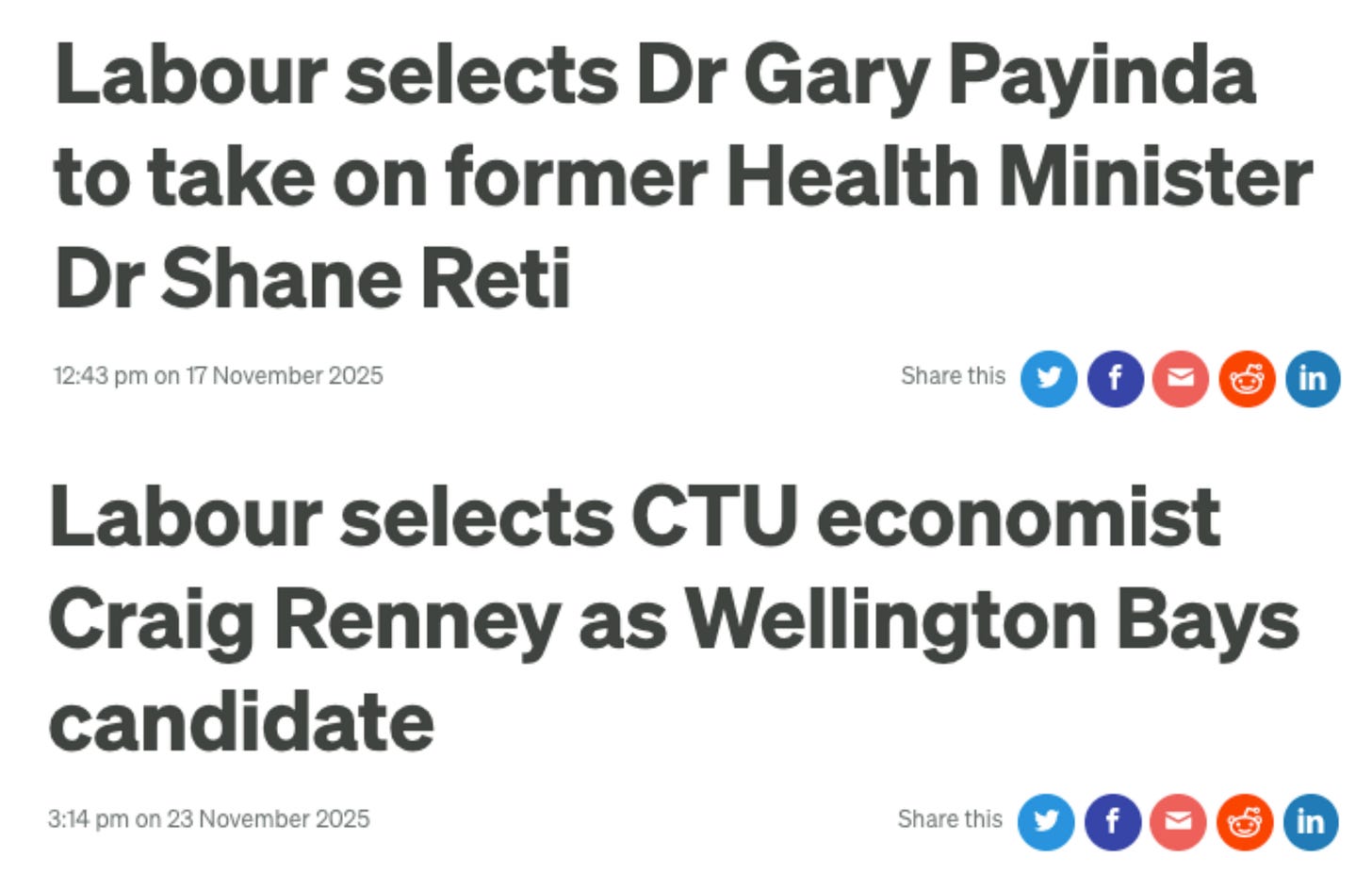 Announcements of Dy Gary Payinda and Craig Renney as candidates. Announcements of Dy Gary Payinda and Craig Renney as candidates.