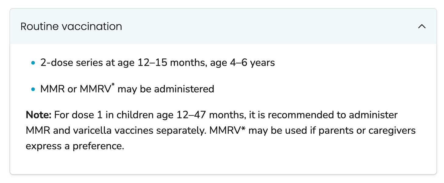 If your older child also needs a chickenpox vaccine, then consider getting the combined MMRV shot when they get their measles vaccine.