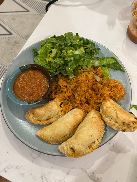 A gallery of air fryer creations including falafel, empanadas, shrimp po' boys and egg souffle.