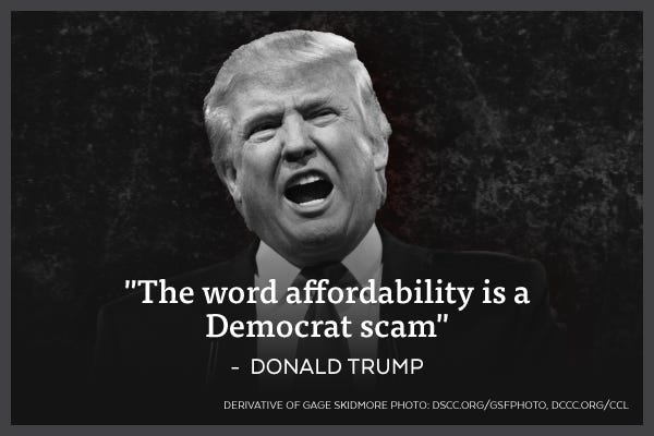 "The word affordability is a Democrat scam" - Donald Trump