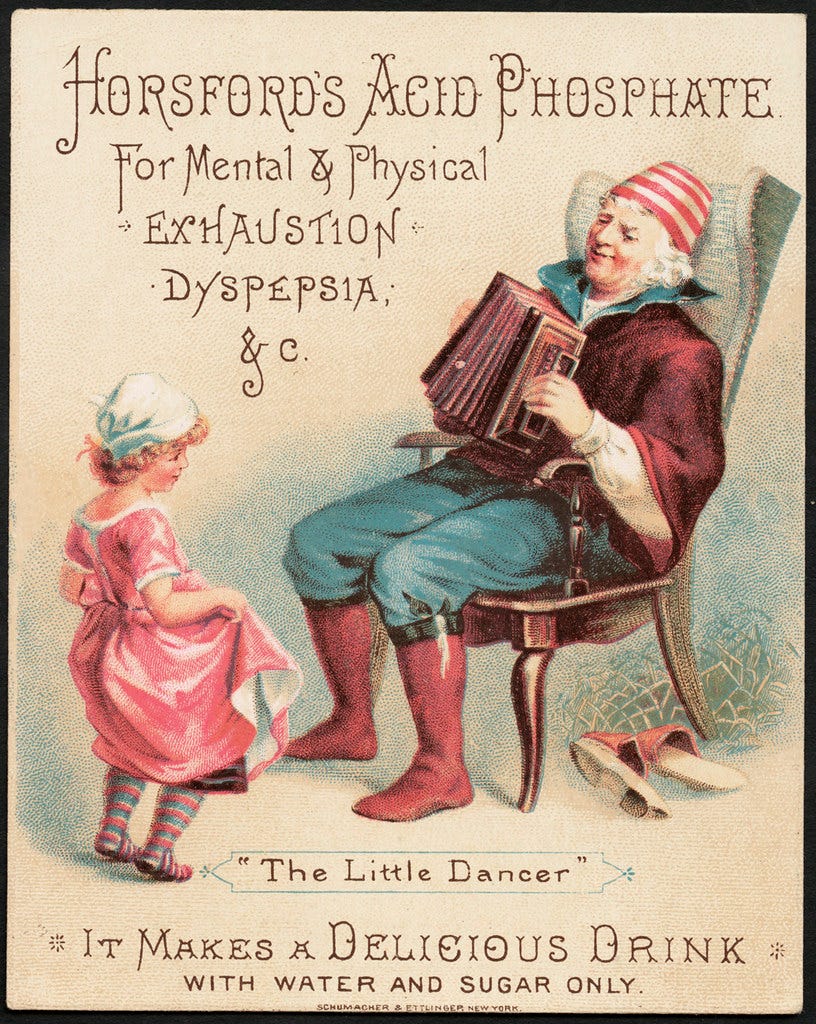 'The Little Dancer' - Horsford's Acid Phosphate for mental & physical exhaustion, dyspepsia & c. It makes a delicious drink with water & sugar only. (front)