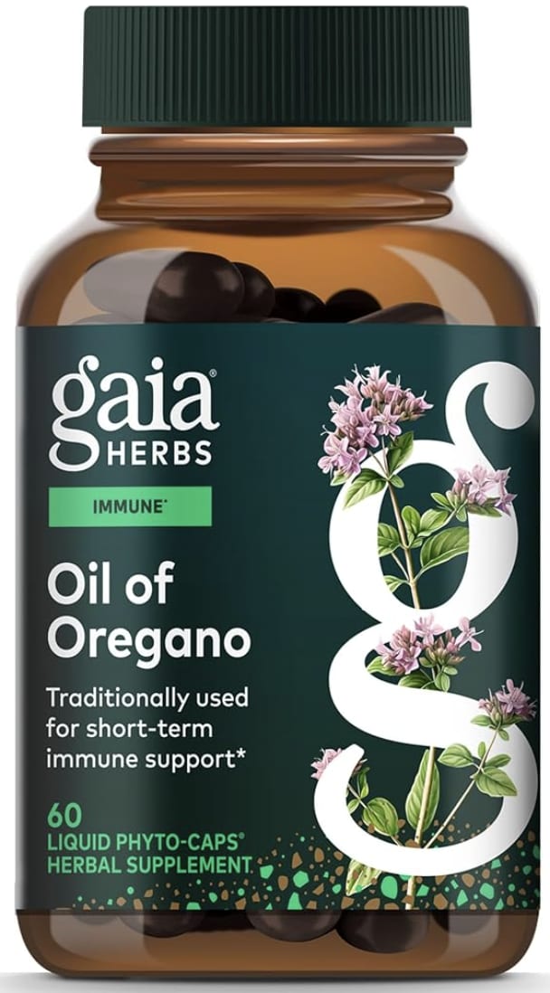 Gaia Herbs Oil of Oregano Capsules - 230 mg Oregano Leaf - Immune & Antioxidant Support Supplement with Oregano Oil, Carvacrol & Thymol* - 60 Vegan Liquid Phyto-Caps 