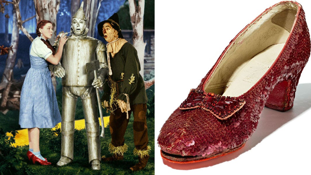 What happened to Dorothy's ruby slippers? The Wizard of Oz shoes cling to  record status | Guinness World Records