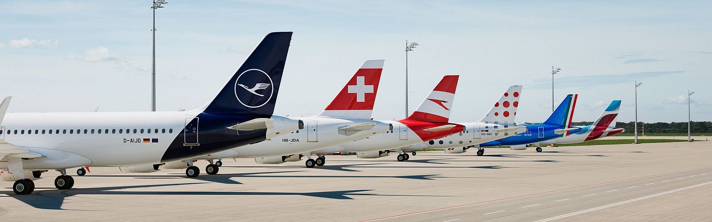 Lufthansa Group fleet at Frankfurt hub