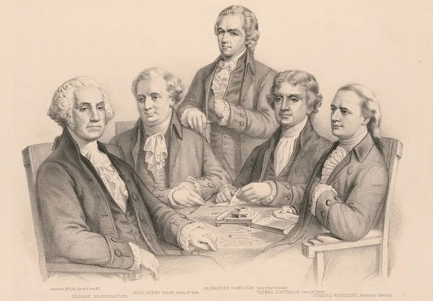 Washington and his Cabinet lithograph