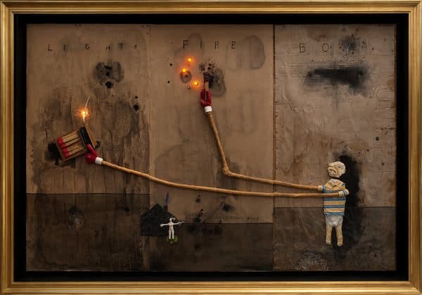 &ldquo;Boy Lights Fire,&rdquo; 2010, is part of the Bonnefanten Museum&rsquo;s David Lynch retrospective.