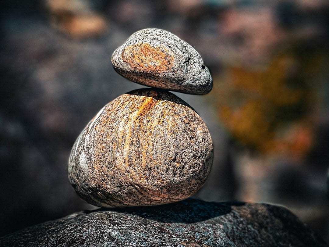 a stack of rocks sitting on top of each other