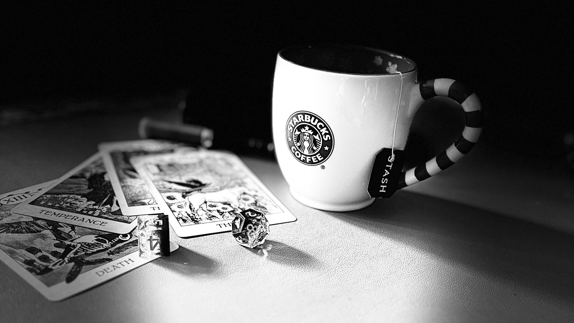 Coffee cup and tarot