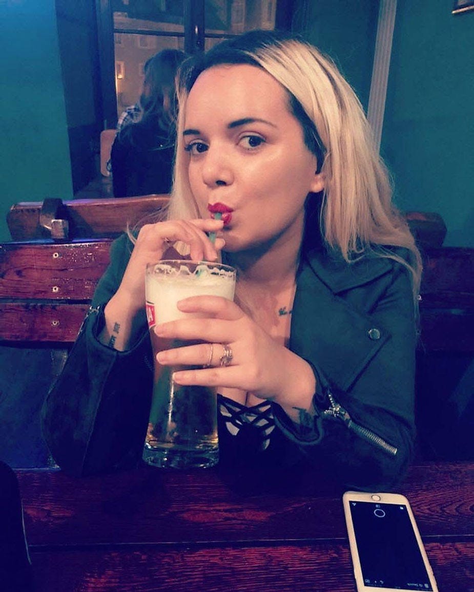 me in my barmaid days, 2018.