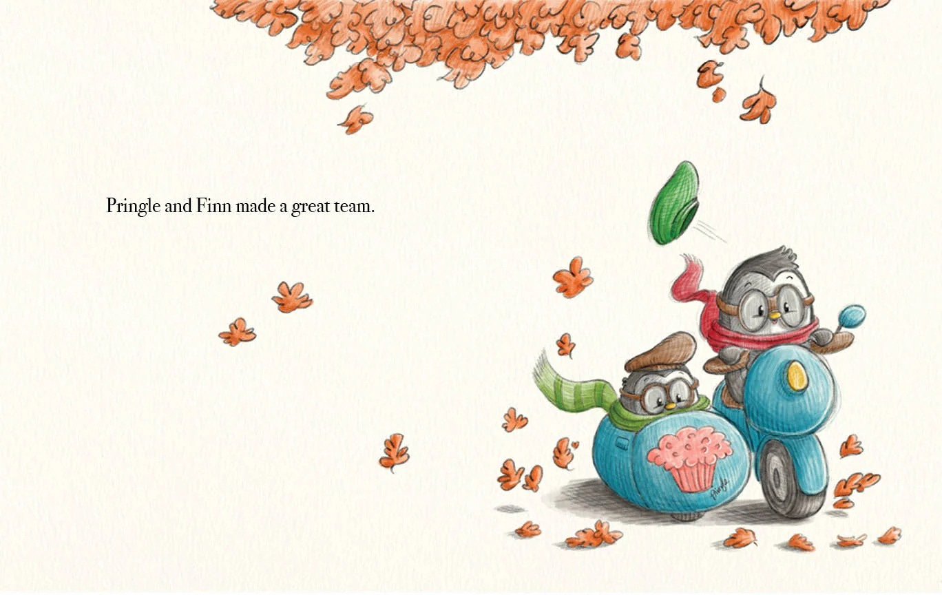 A page from Paul Castle’s book Pringle & Finn, based on his Pengrooms characters.