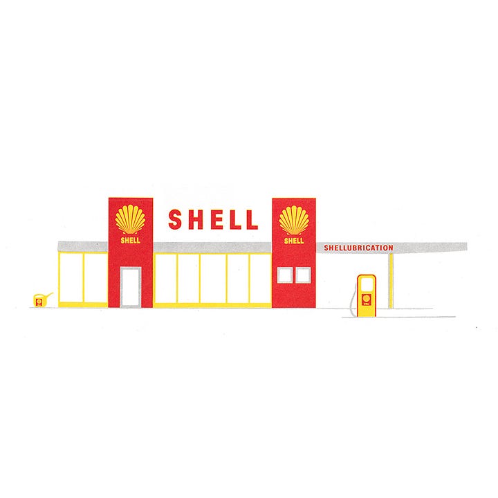Shell corporate identity, logo and vehicle livery proposals by Yusaku Kamekura, 1963