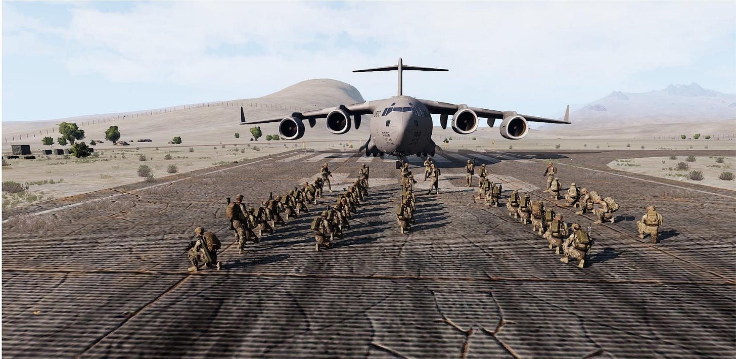 52 players recreating Operation Rhino - Airfield seizure : r/arma