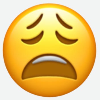 weary face emoji