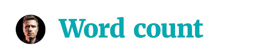 Word Count header image showing title and my face