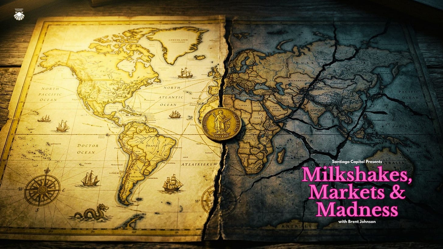 Vintage world map with compass and coin showing continents and oceans in aged parchment style Vintage world map with compass and coin showing continents and oceans in aged parchment style