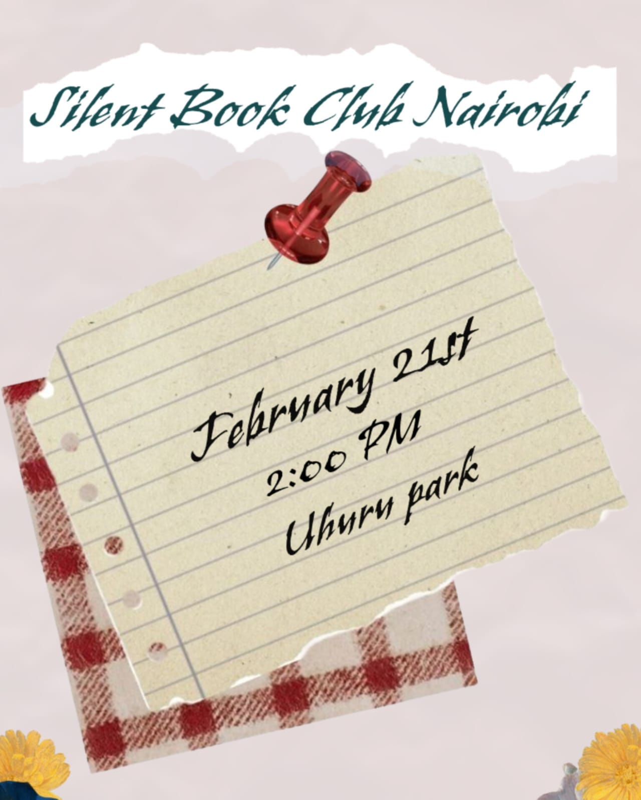  Silent Book Club Nairobi, February 21st, 2pm, Uhuru Park