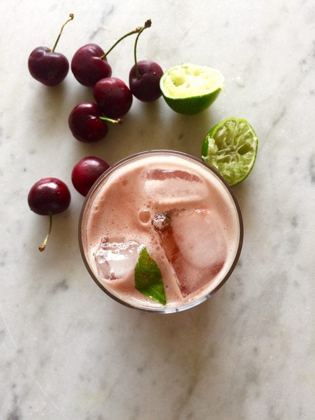 Cherry Lime Basil Soda | In Jennie's Kitchen