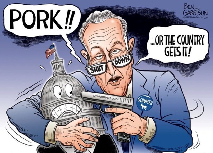 While You Slept: 41st Day, Eight Democrats Ignoring Schumer