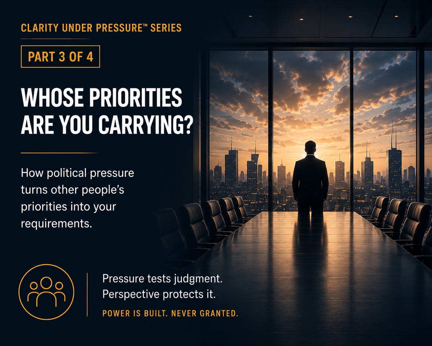 Whose Priorities Are You Carrying? How Political Pressure Turns Other People's Priorities Into Your Requirements