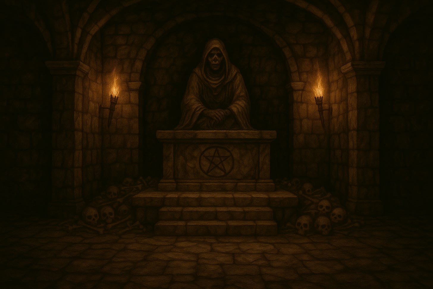 Create a picture of the Altar Chamber of the Durst mansion dungeon in Curse of Strahd