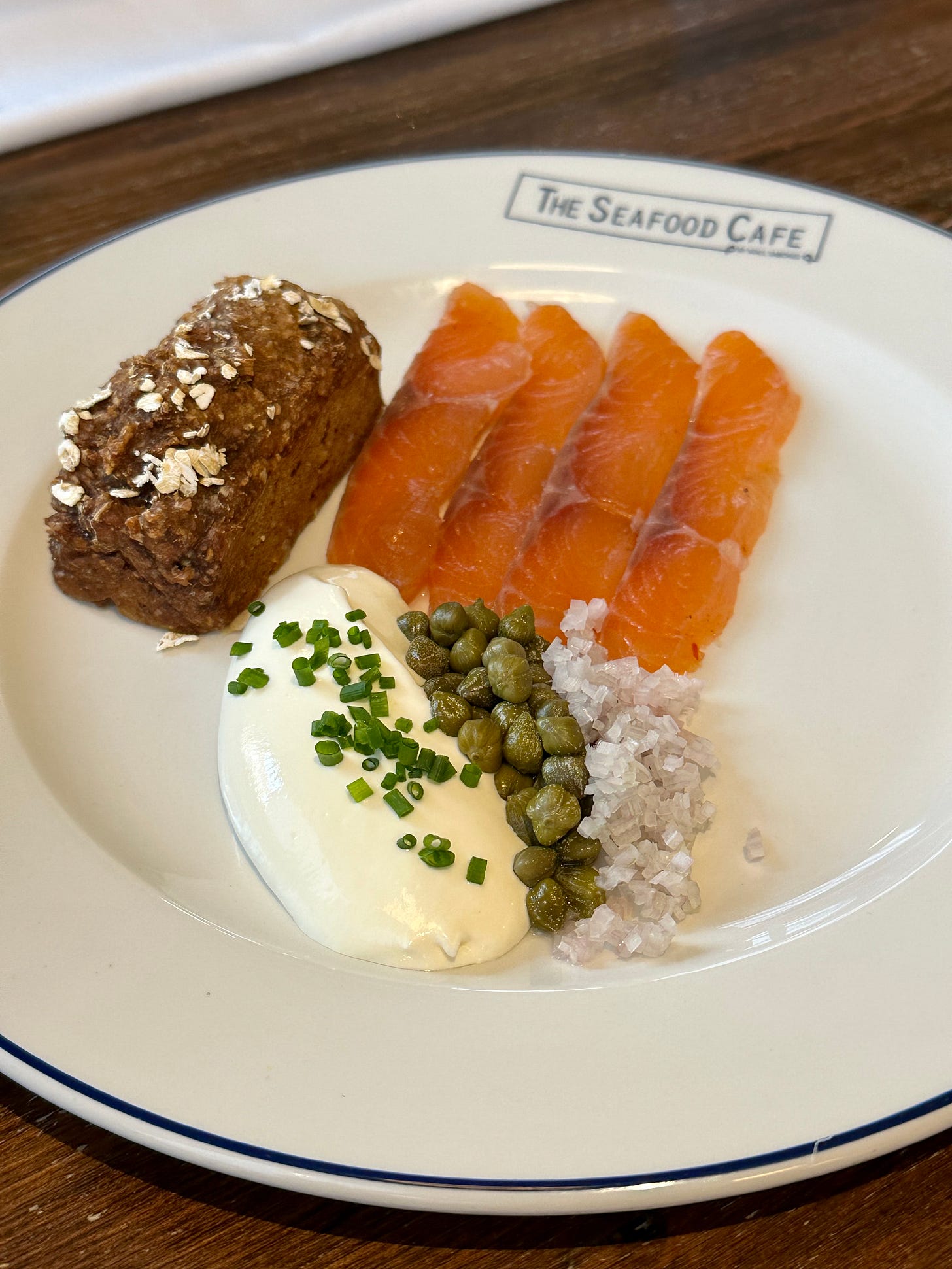 Clare Island smoked salmon with crème fraîche at The Seafood Café