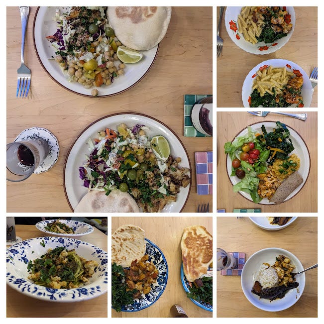 a photoset of cauliflower dinners, as described above a photoset of cauliflower dinners, as described above