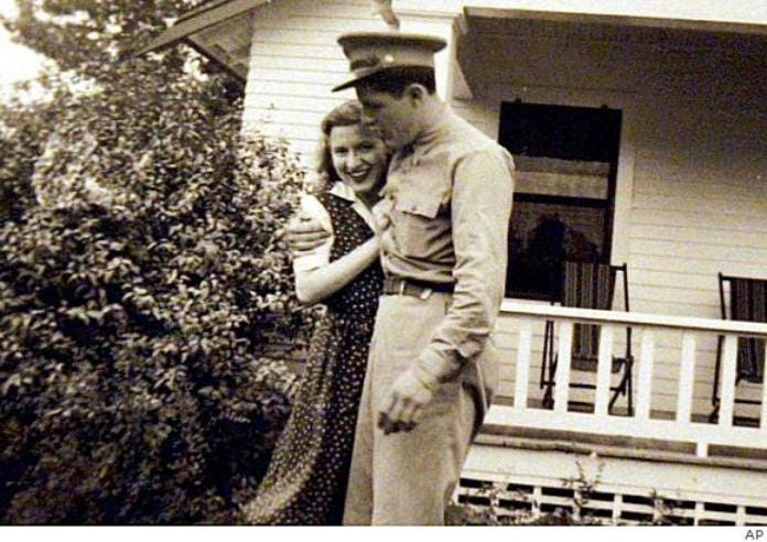 FILE - This undated photo provided by the presidential campaign of then-Sen. Barack Obama, D-Ill., shows Obama's maternal grandparents, Stanley and Madelyn Dunham, in Cambridge, Mass., during World War II. Dunham was a 26-year-old supply sergeant in the Army Air Force when the Allied invasion of Normandy at last began. (AP Photo/Obama Presidential Campaign, File) ** FOR EDITORIAL USE ONLY, NO SALES ** FILE - This undated photo provided by the presidential campaign of then-Sen. Barack Obama, D-Ill., shows Obama's maternal grandparents, Stanley and Madelyn Dunham, in Cambridge, Mass., during World War II. Dunham was a 26-year-old supply sergeant in the Army Air Force when the Allied invasion of Normandy at last began. (AP Photo/Obama Presidential Campaign, File) ** FOR EDITORIAL USE ONLY, NO SALES **