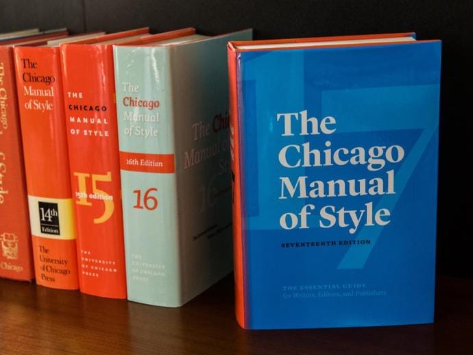 The Chicago Manual of Style” and I Turn to a New Page