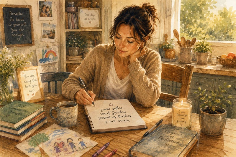 A sensitive woman using journaling to cope with anxiety, overthinking, and emotional stress A sensitive woman using journaling to cope with anxiety, overthinking, and emotional stress