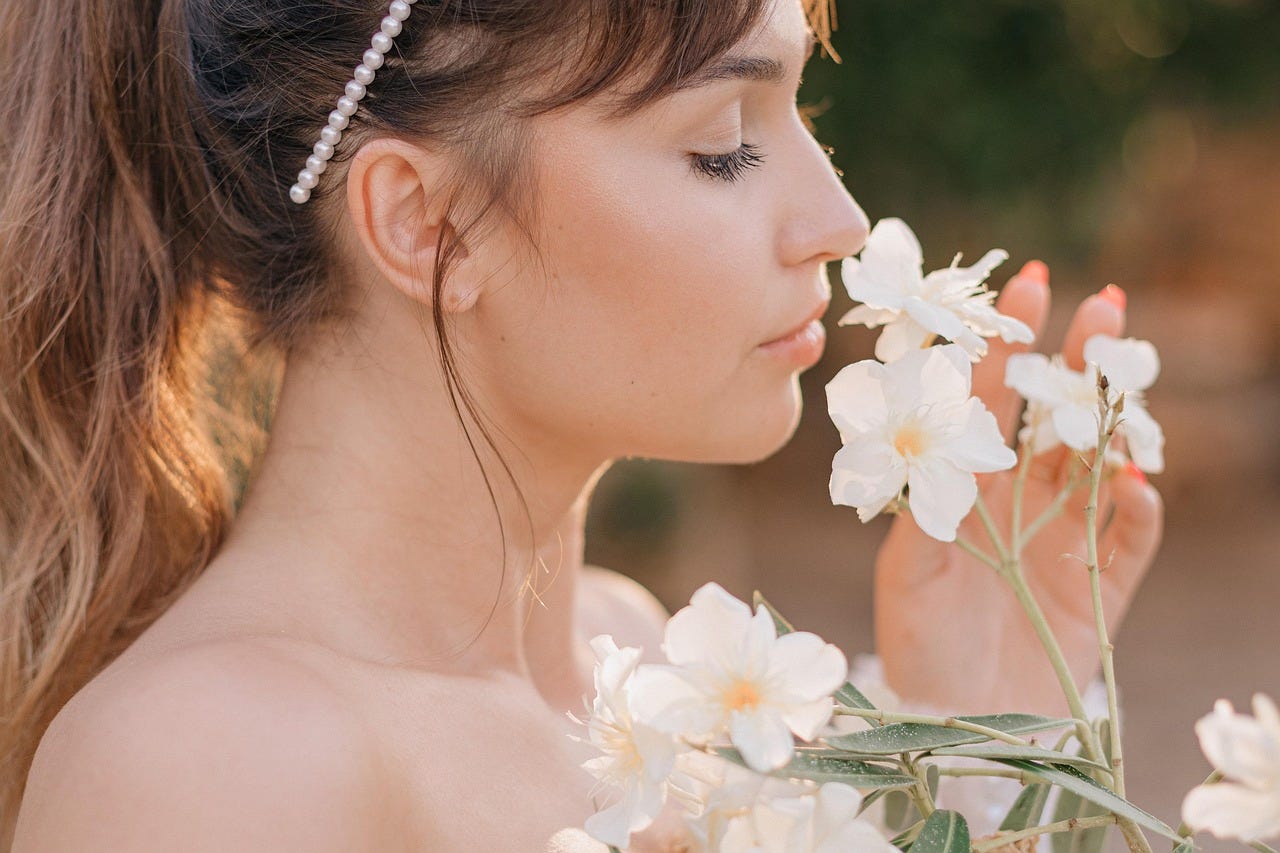 Free Woman Flowers photo and picture
