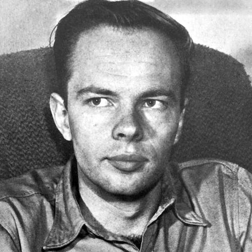 Black-and-white photograph of sci-fi author Philip K. Dick, who wrote the short story "Second Variety."