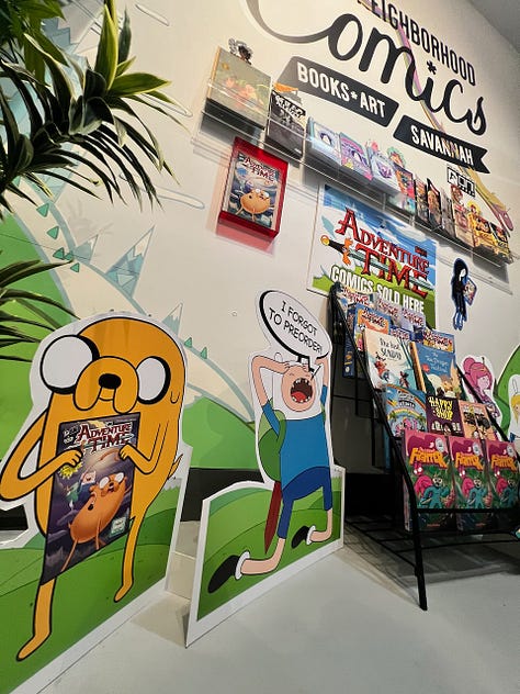 Adventure Time comic book display