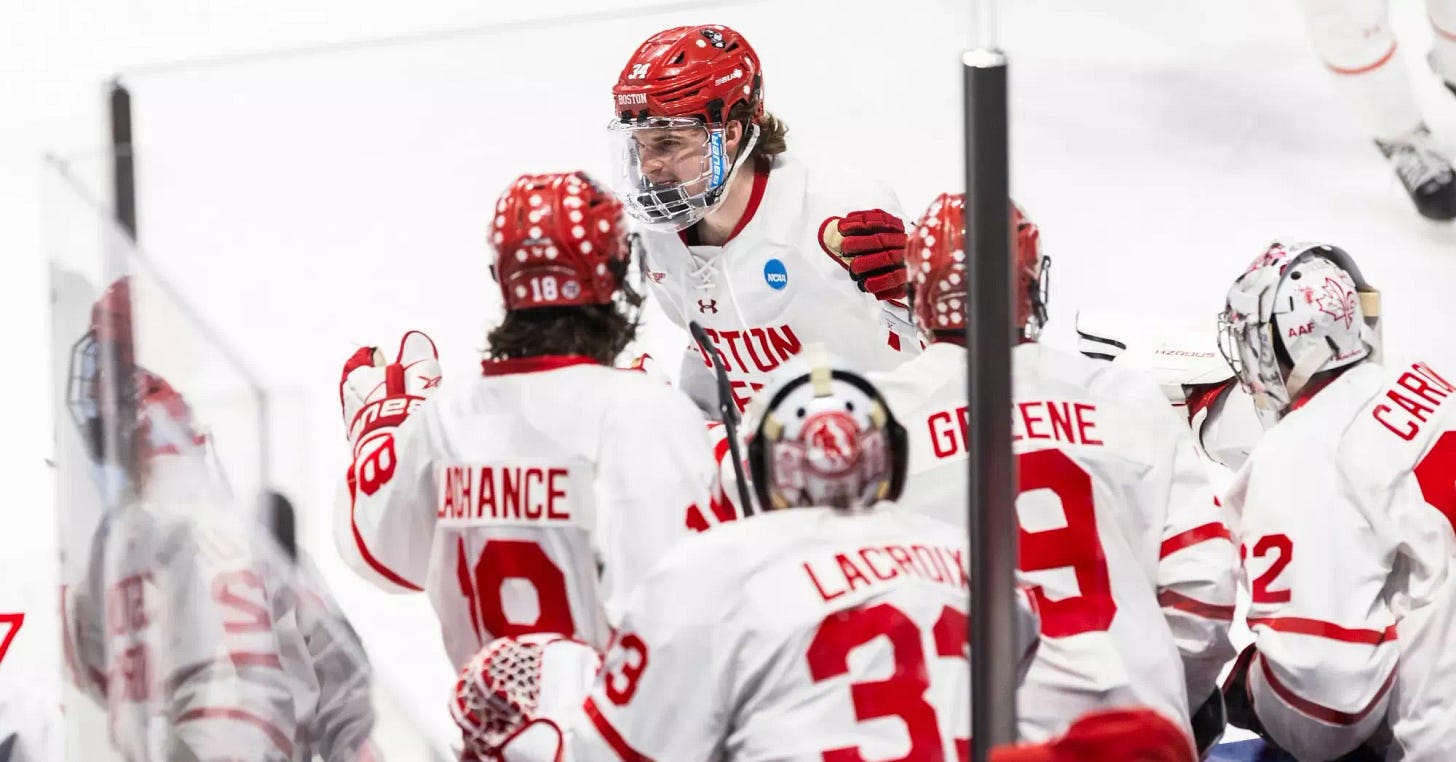 Matt Copponi celebrates his goal against Ohio State
