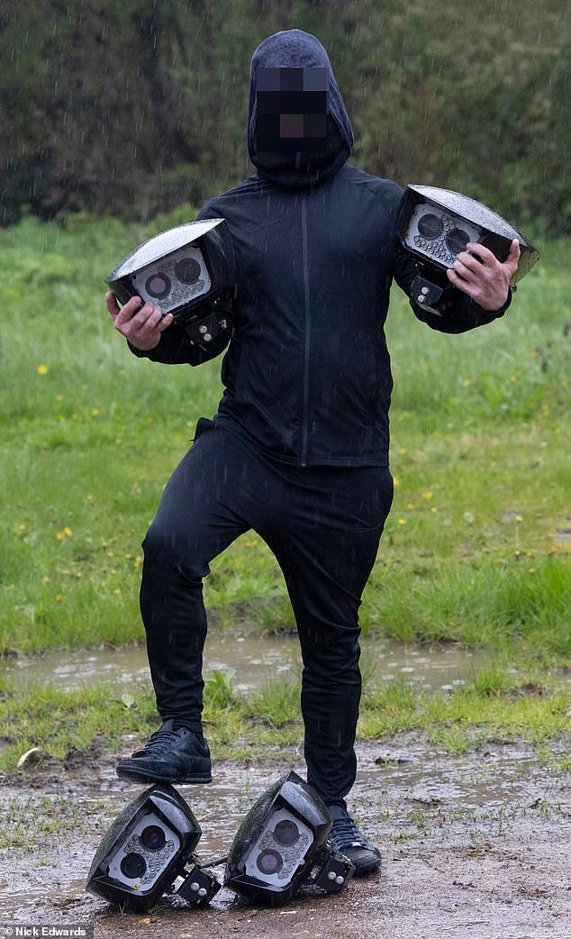 One of the Blade Runners showed off his haul of Ulez cameras, triumphantly stepping on one of the controversial car snappers