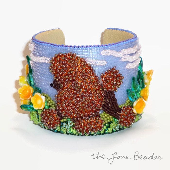 brown beaded Poodle in boston public garden cuff bracelet bangle bead embroidery etsy brown beaded Poodle in boston public garden cuff bracelet bangle bead embroidery etsy