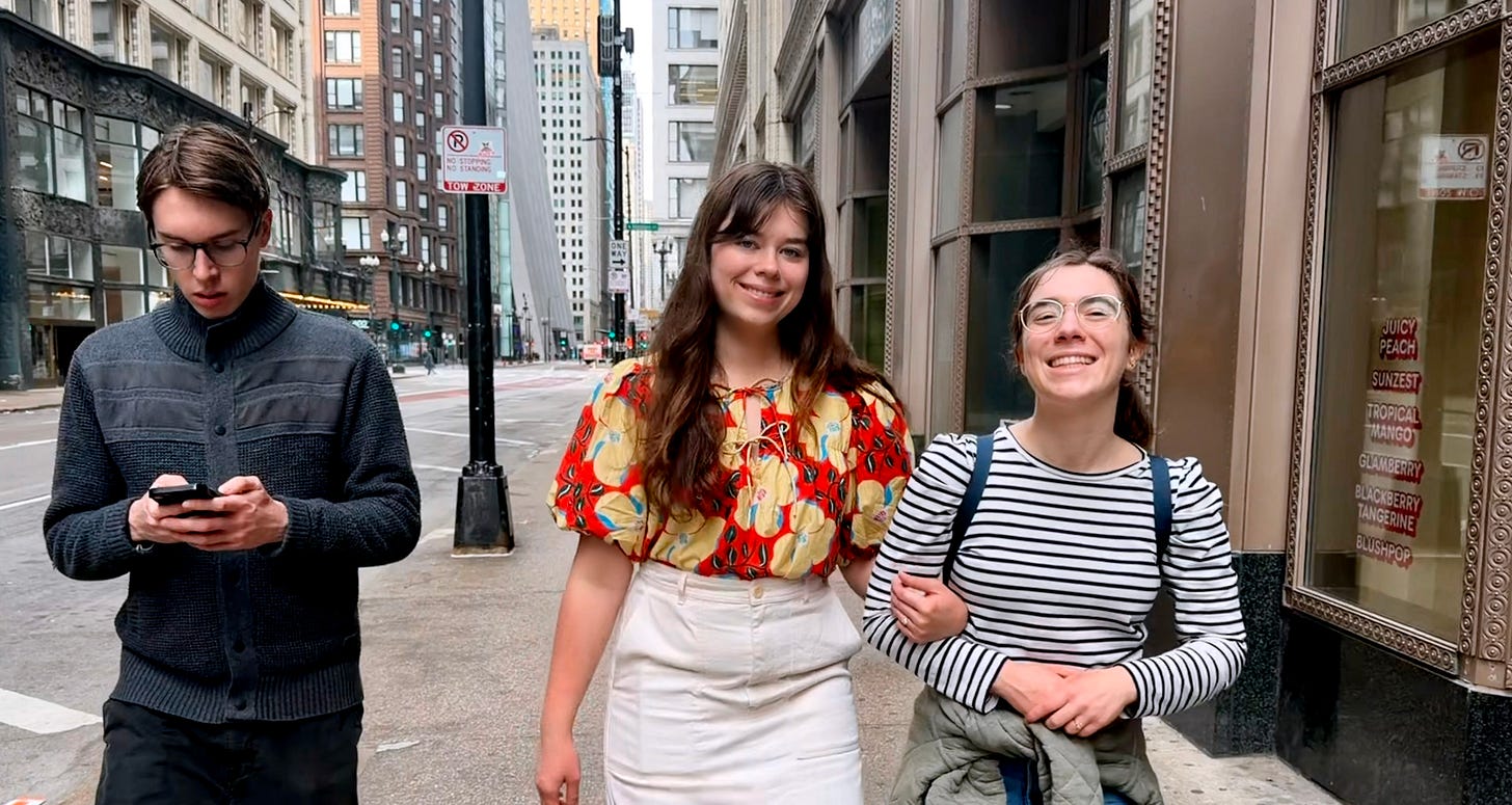 author's son, daughter, and her fiancée